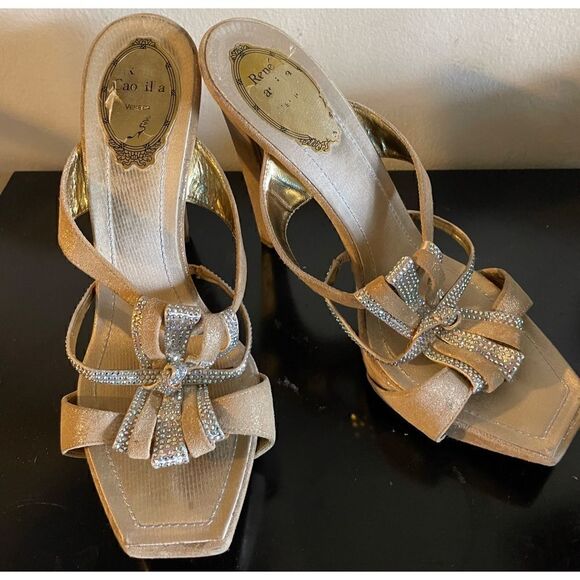 Rene Caovilla distressed suede platform heels Size 39/9